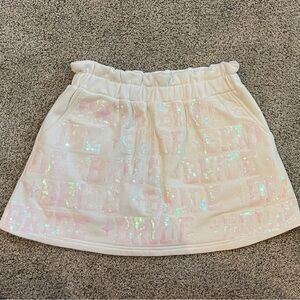 BRIDE- White and Pink Sequin Skirt